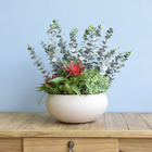 Arranjo De Folhagens Artificiais No Vaso Off-white |formosinha